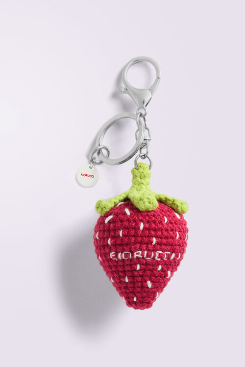 Strawberry Crochet Keychain Red